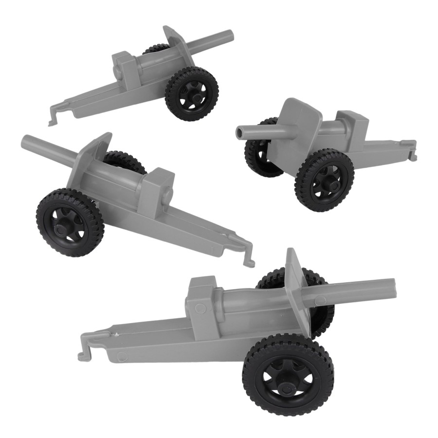 Era Tim Mee | Timmee M3 Artillery-Gray 4Pc Plastic Army Men Cannon Playset-Made In Usa