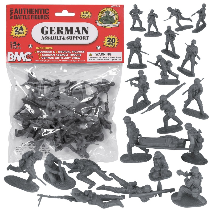 Era BMC Toys | Bmc Cts Ww2 German Assault & Medics Plastic Army Men-24Pc Gray Soldier Figures