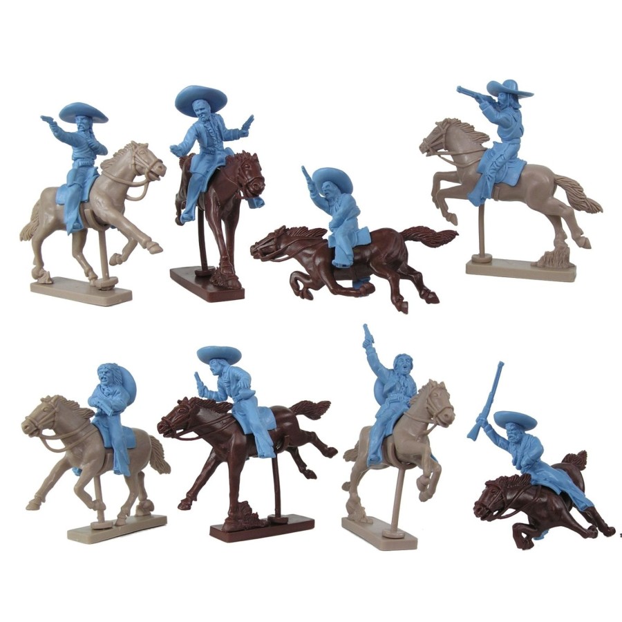 Era The Weston Toy Co. | Weston Mounted Mexican Banditos: 16 Blue 1:30 Plastic Soldier Figures