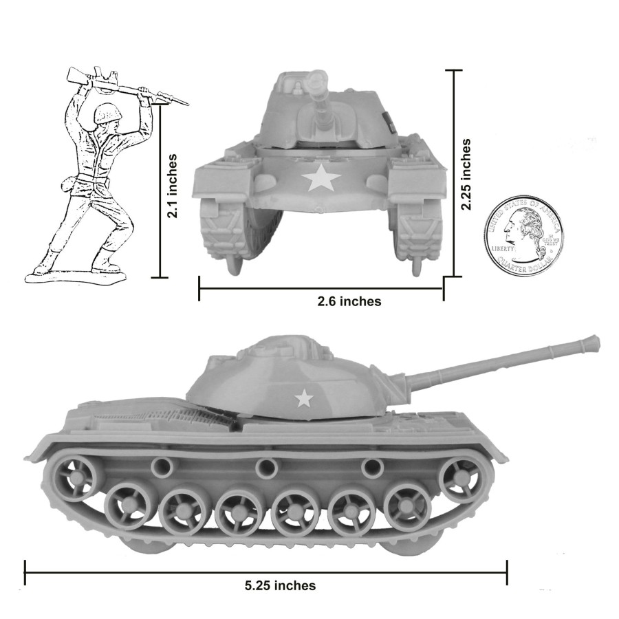 Era Tim Mee | Timmee Toy Tanks For Plastic Army Men-Gray Ww2 3Pc-Made In Usa