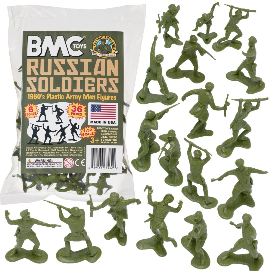 Era BMC Toys | Bmc Classic Marx Russian Plastic Army Men-Od Green 36Pc Ww2 Soldier Figures