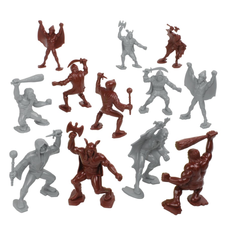 Era Tim Mee | Timmee Legendary Battle Fantasy Figures-3 Inch Gray Vs Rust Brown 24Pc Set-Us Made