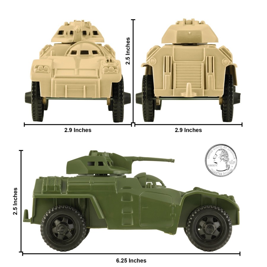 Era Tim Mee | Timmee Recon Patrol Armored Cars-Plastic Army Men Scout Vehicles Usa Made