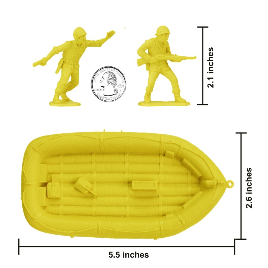 Era BMC Toys | Bmc Marx Plastic Army Men Us Soldiers-Yellow 31Pc Ww2 Figures-Made In Usa