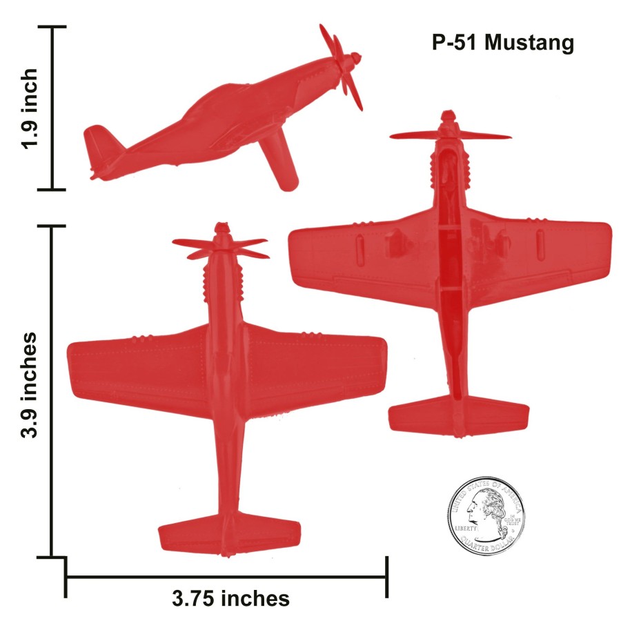 Era Tim Mee | Timmee Ww2 Fighter Ace Planes-Red 9Pc Plastic Army Men Airplanes Usa Made