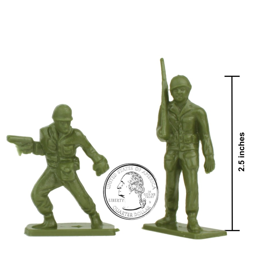 Era Tim Mee | Tim Mee Toy Plastic Army Men-28Pc Od Green Ww2 Soldier Figures-Made In Usa