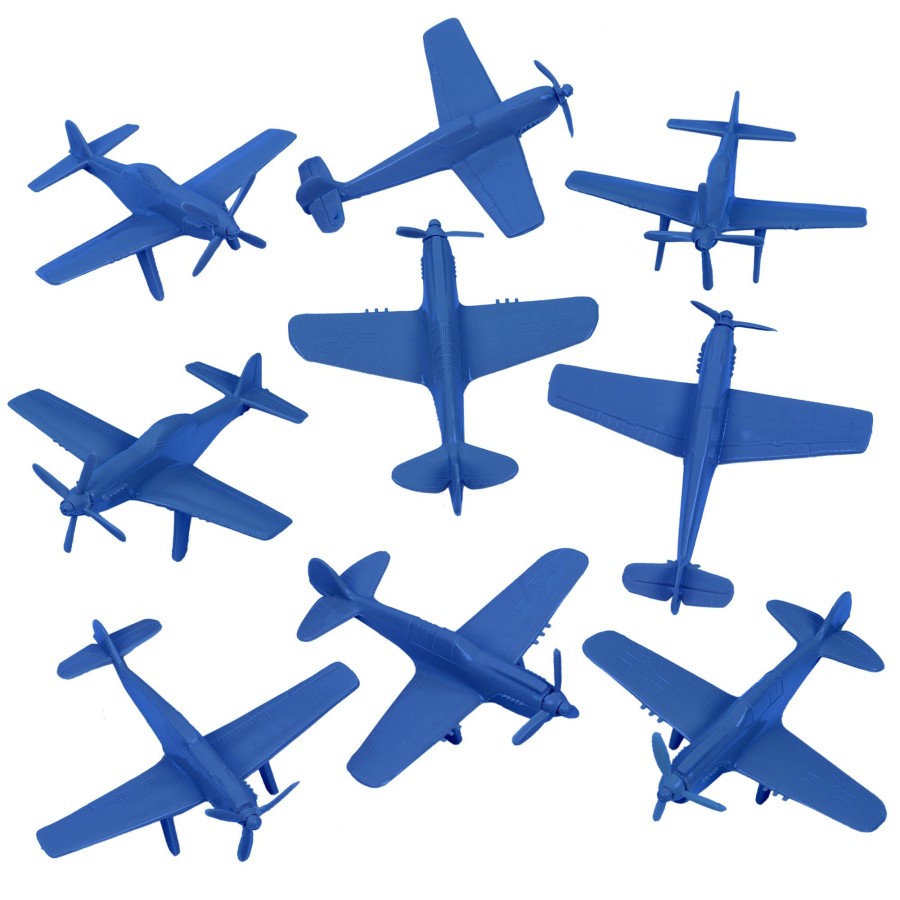 Era Tim Mee | Timmee Ww2 Fighter Ace Planes-Blue 9Pc Plastic Army Men Airplanes Usa Made