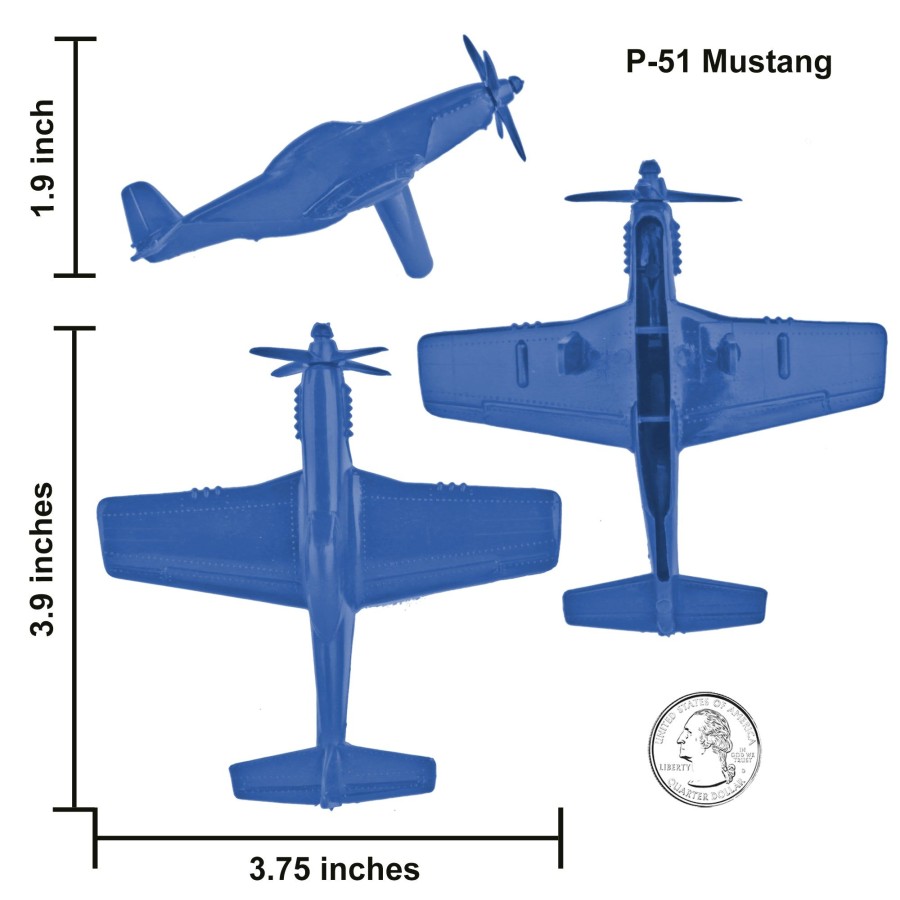 Era Tim Mee | Timmee Ww2 Fighter Ace Planes-Blue 9Pc Plastic Army Men Airplanes Usa Made