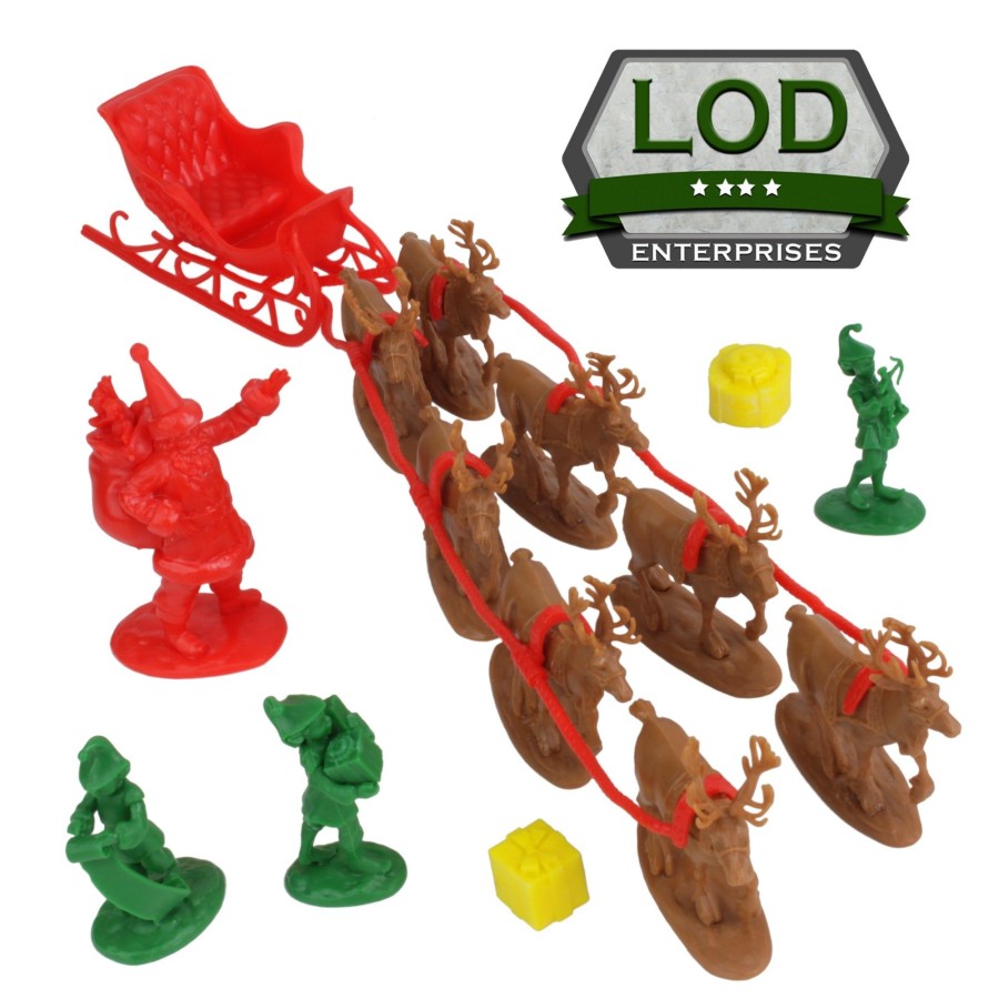 Era LOD | Lod Santas Christmas Delivery 15Pc Plastic Sleigh And Figure Boxed Playset