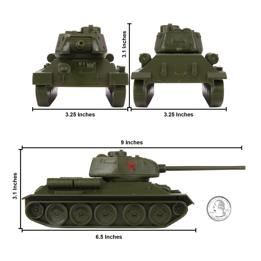 Era BMC Toys | Bmc Cts Ww2 Soviet T-34 Tank-Olive-Green 1:40 Russian T34 Plastic Army Vehicle