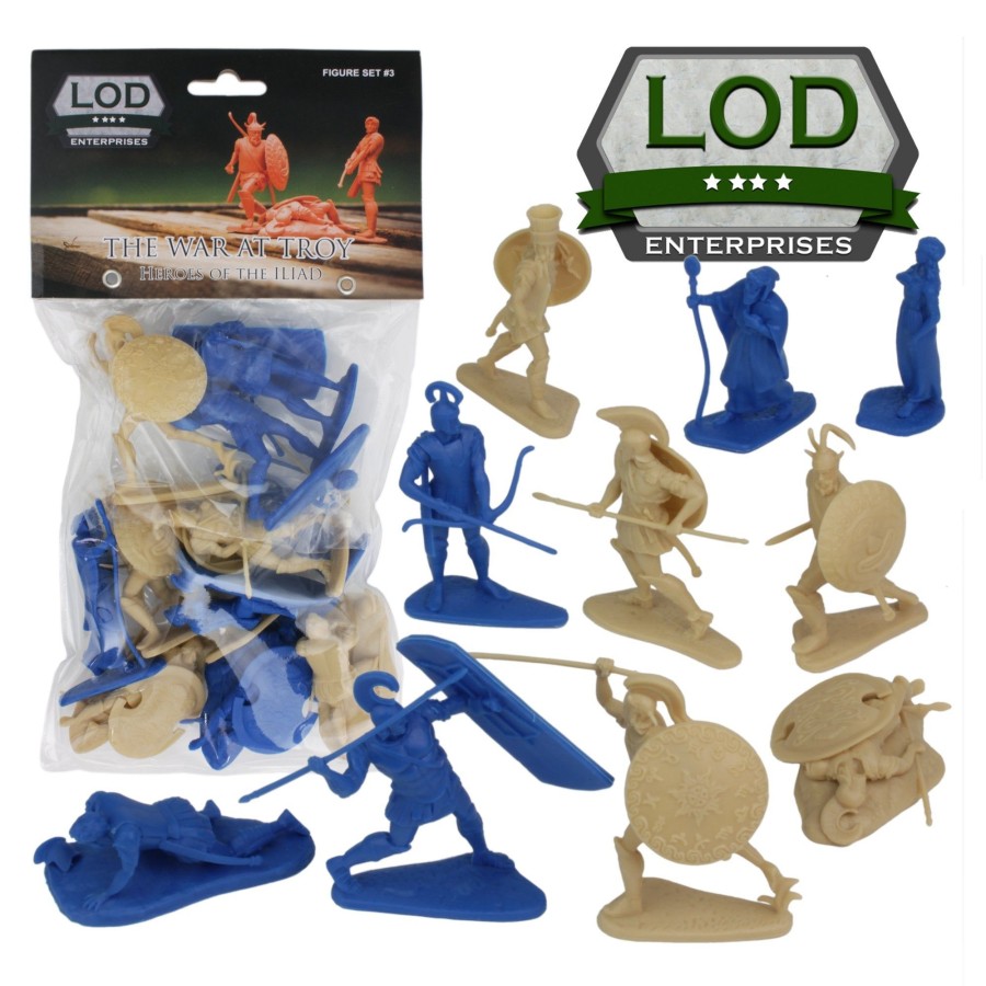 Era LOD | Lod Trojan War 12 Plastic Hero Figures-Helen Of Troy Paris Achilles Odysseus