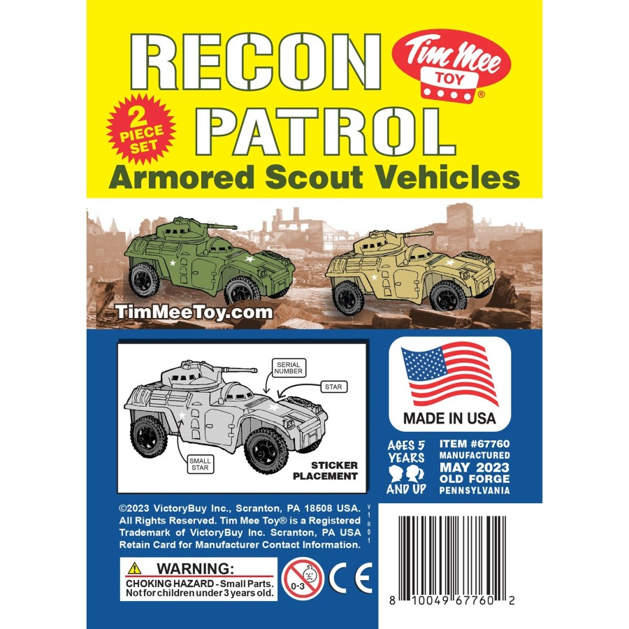 Era Tim Mee | Timmee Recon Patrol Armored Cars Od Green & Tan Plastic Army Men Scout Vehicles