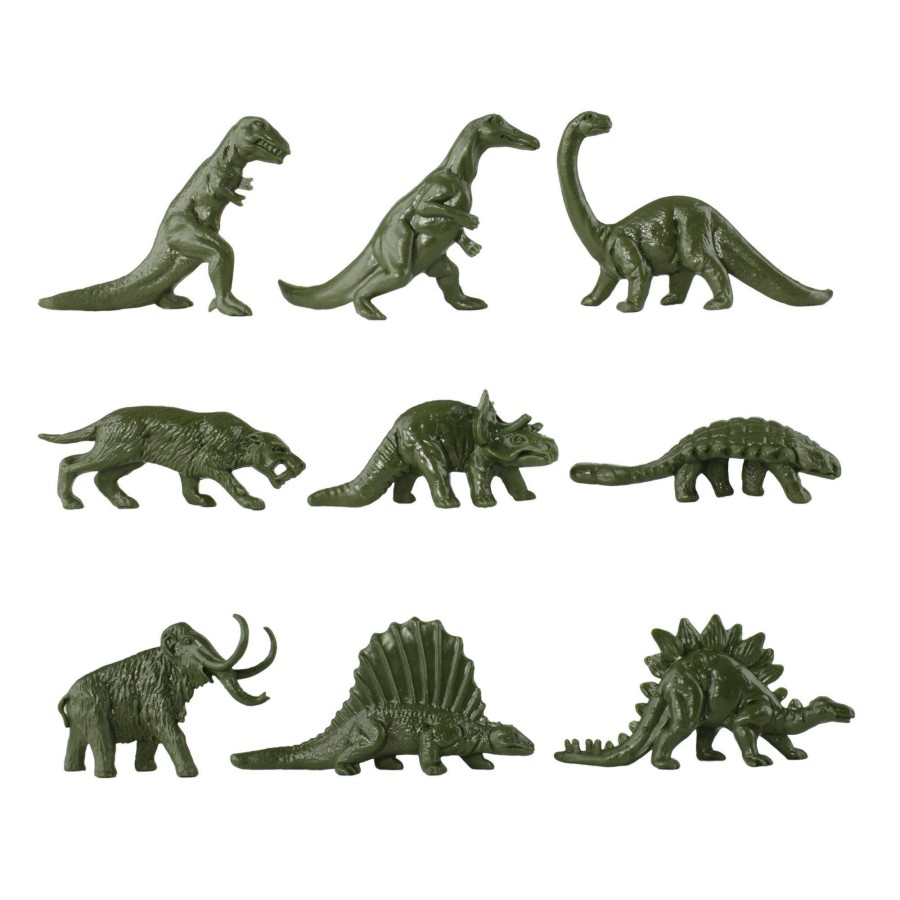 Product Line Tim Mee | Timmee Plastic Dinosaur Figures-Green & Yellow 48Pc Dino Set Made In Usa