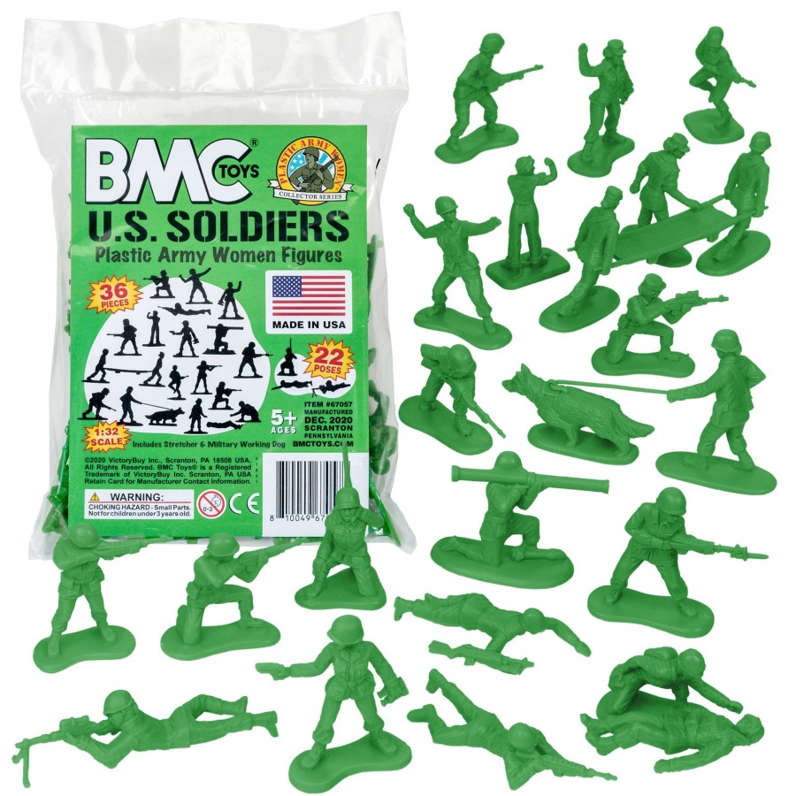 Era BMC Toys | Bmc Plastic Army Women-Green 36Pc Female Soldier Figures-Made In Usa