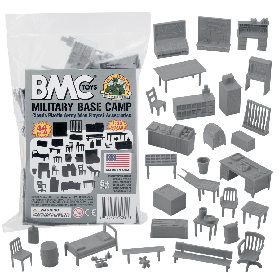 Era BMC Toys | Bmc Classic Marx Military Base Camp Gray 44Pc Plastic Army Men Playset Accessory