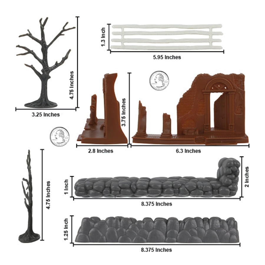 Era BMC Toys | Bmc Cts Estate Ruins Destroyed Mansion-13Pc Plastic Figure Playset Accessories