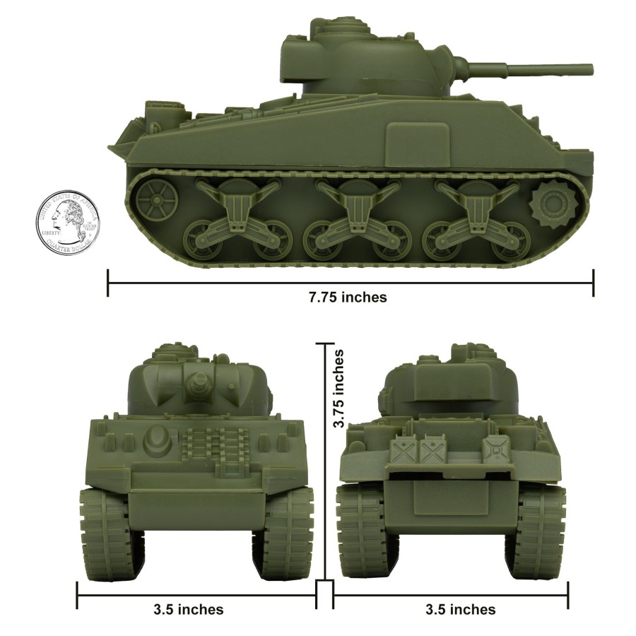 Era BMC Toys | Bmc Ww2 Sherman M4 Tank-Od Green 1:32 Military Vehicle For Plastic Army Men