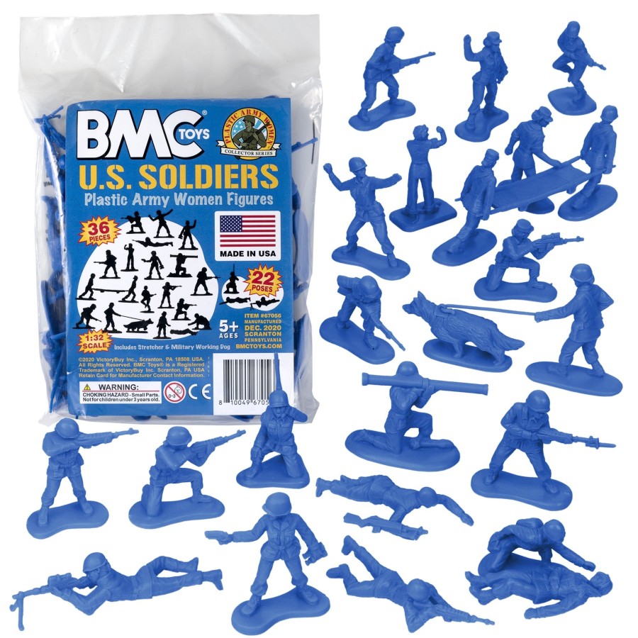 Era BMC Toys | Bmc Plastic Army Women-Blue 36Pc Female Soldier Figures-Made In Usa