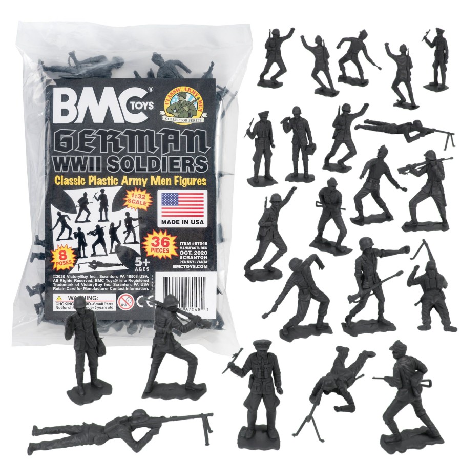 Era BMC Toys | Bmc Classic Mpc German Plastic Army Men-Black 36Pc Ww2 Soldier Figures Us Made