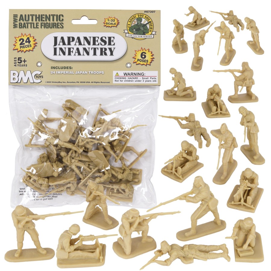 Era BMC Toys | Bmc Cts Ww2 Japanese Plastic Army Men-24Pc Tan Imperial Japan Soldier Figures