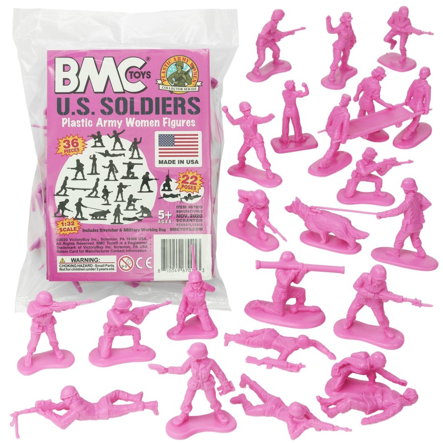 Era BMC Toys | Bmc Plastic Army Women-Pink 36Pc Female Soldier Figures-Made In Usa