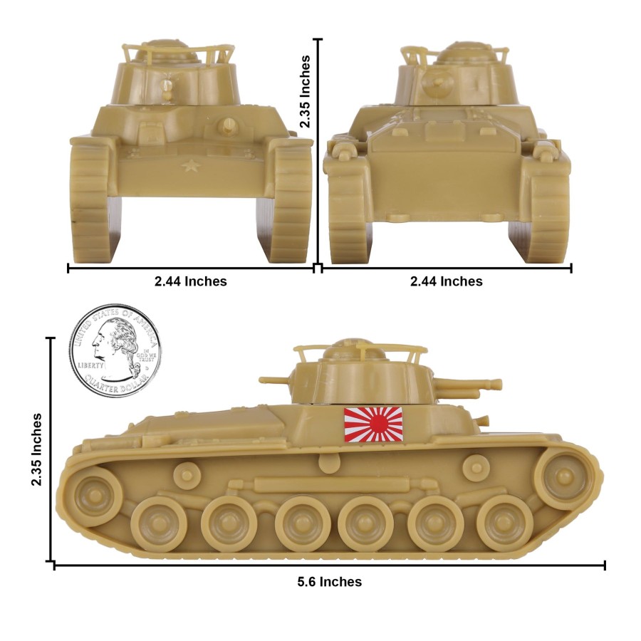 Era BMC Toys | Bmc Cts Ww2 Japan Chi-Ha Tanks-Tan 2Pc 1:38 Plastic Army Men Japanese Vehicles