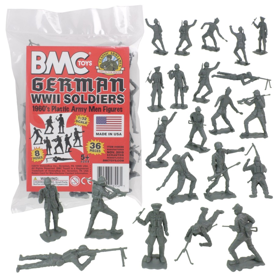 Era BMC Toys | Bmc Classic Mpc German Plastic Army Men-36Pc Ww2 Soldier Figures-Made In Usa