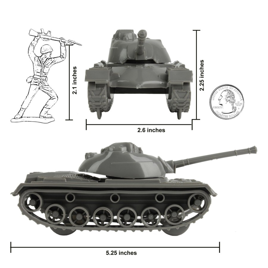 Era Tim Mee | Timmee Toy Tanks For Plastic Army Men: Dark Gray Ww2 3Pc-Made In Usa