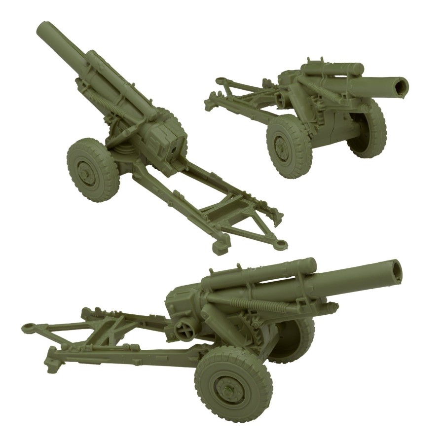 Era BMC Toys | Bmc Classic Marx Us Military Howitzers Od 3Pc Plastic Army Men Field Artillery