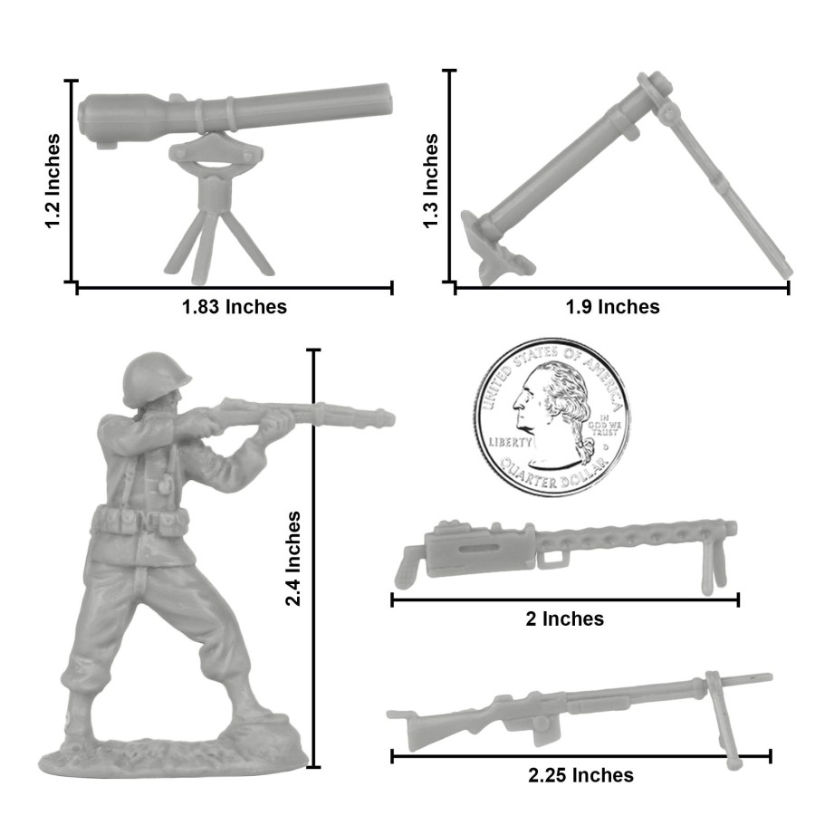 Era BMC Toys | Bmc Cts Ww2 Us Infantry Plastic Army Men-33Pc Gray 1:32 Soldier Figures