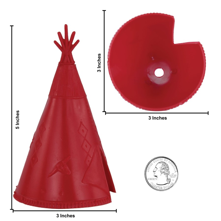 Era BMC Toys | Bmc Classic Plains Indian Teepees-Red 3Pc Western Plastic Playset Accessories