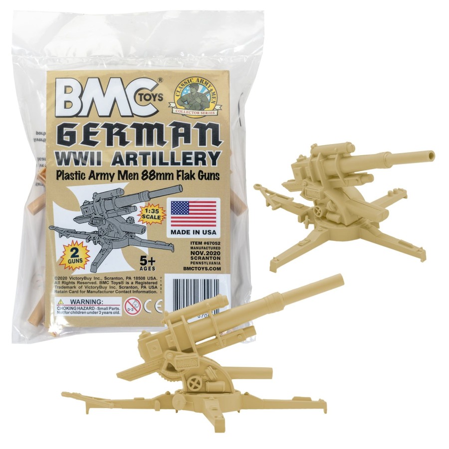 Era BMC Toys | Bmc Classic Ww2 German 88Mm Artillery-2Pc Tan Plastic Army Men Accessories