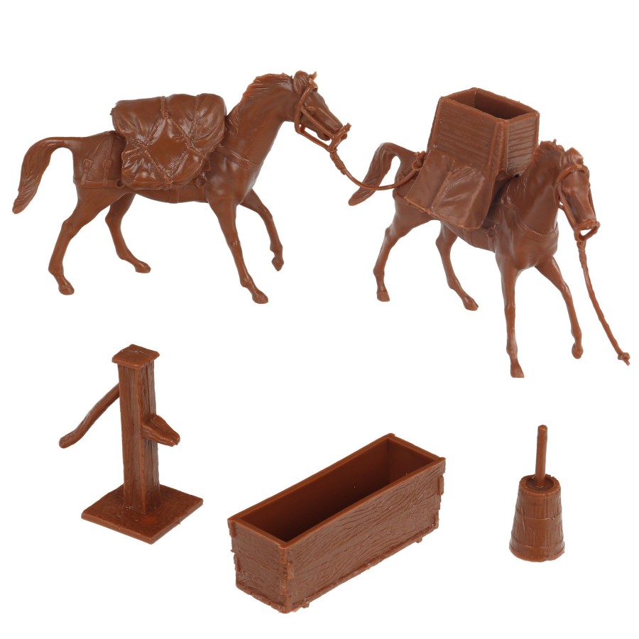 Era BMC Toys | Bmc Classic Marx Western Pack Horses Old West Cowboy Plastic Playset Accessories