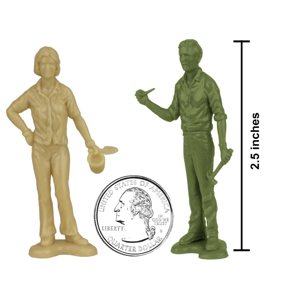 Era Tim Mee | Tim Mee People Play Figures-Od Green, Tan & Gray 18Pc Playset-Made In Usa