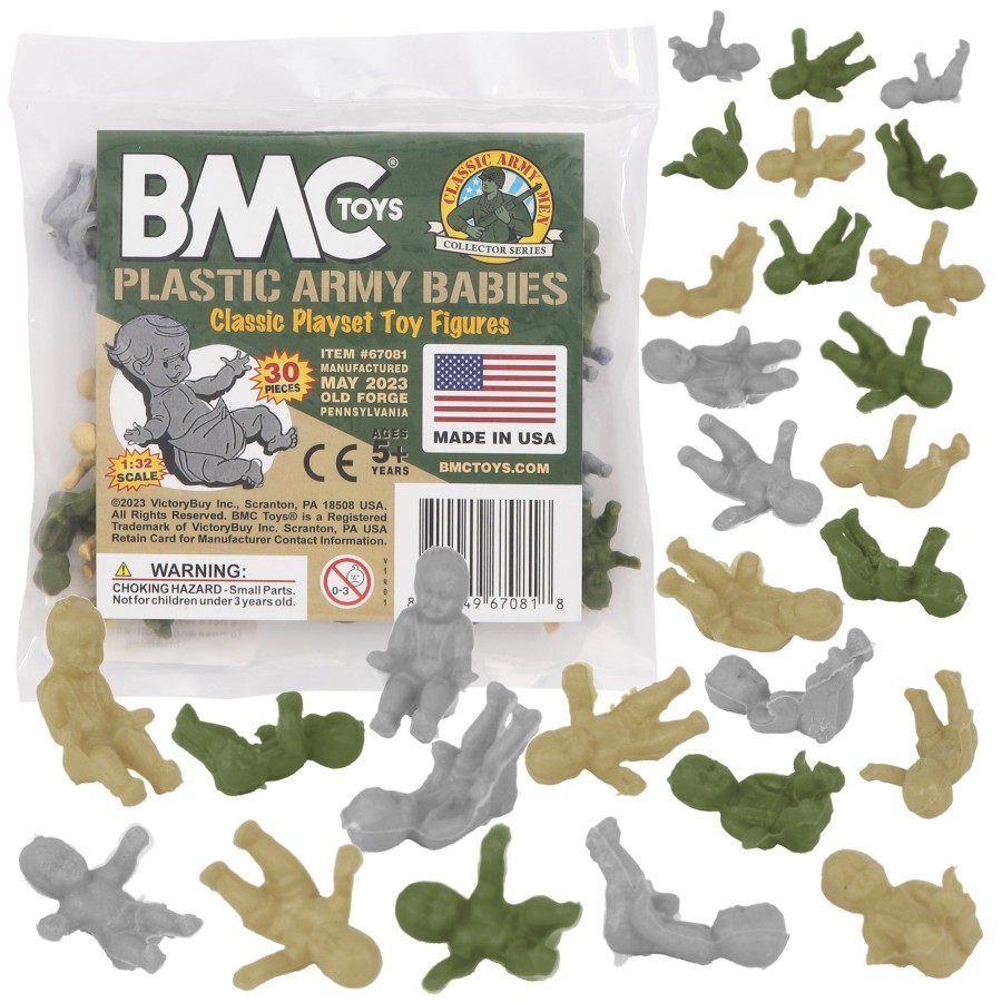 Era BMC Toys | Bmc Classic Plastic Army Babies-Od Green Tan Gray 30Pc Doll Figures-Us Made