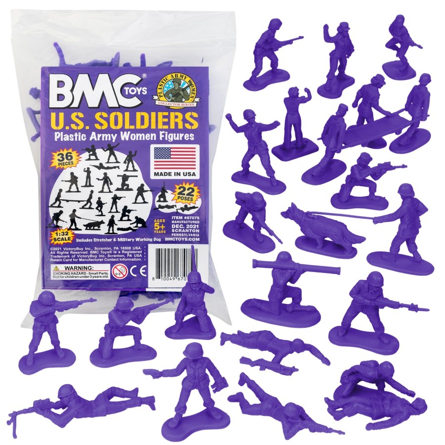 Era BMC Toys | Bmc Plastic Army Women-Purple 36Pc Female Soldier Figures-Made In Usa