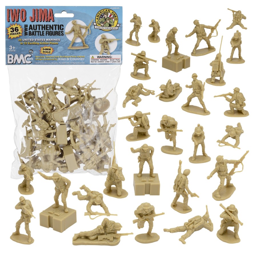 Era BMC Toys | Bmc Ww2 Iwo Jima Us Marines Plastic Army Men-36 Tan American Soldier Figures