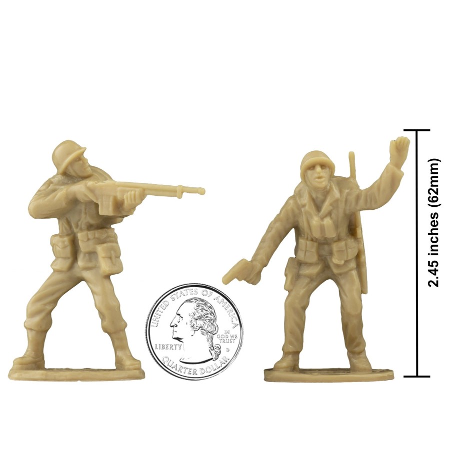 Era BMC Toys | Bmc Ww2 Iwo Jima Us Marines Plastic Army Men-36 Tan American Soldier Figures