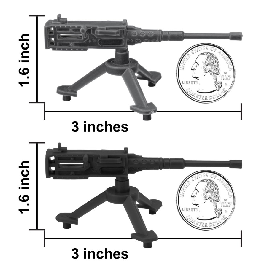 Era BMC Toys | Bmc Classic Mpc Machine Guns-16 Black & Silver Army Men Accessories-Made In Usa