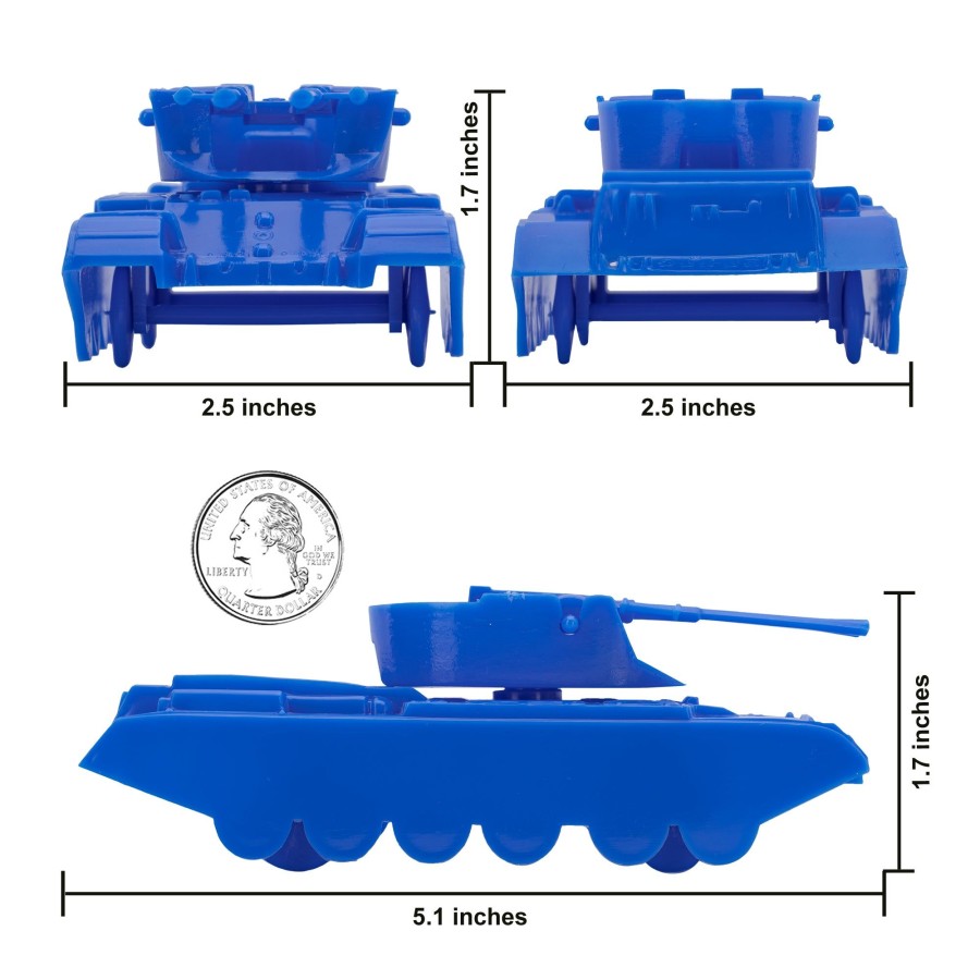 Era BMC Toys | Bmc Classic Payton Anti-Aircraft Tanks-4Pc Blue Plastic Army Men Vehicles