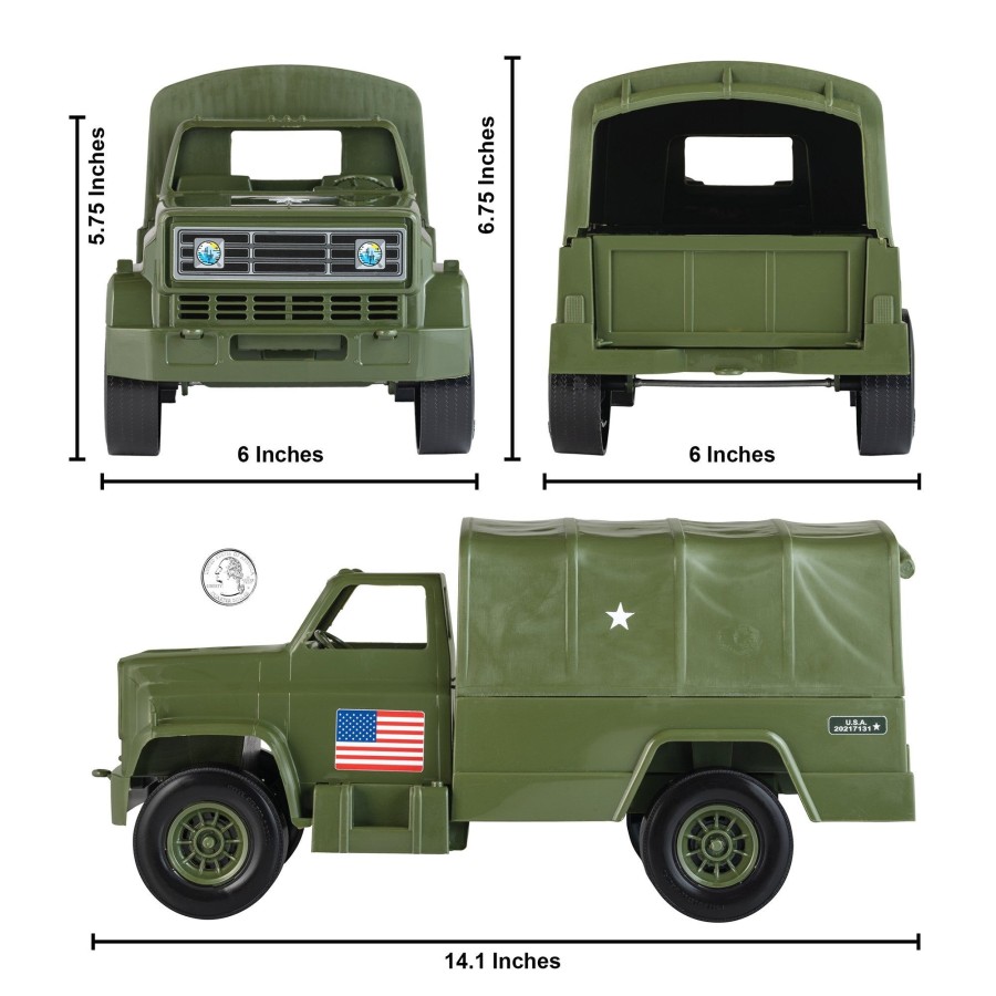 Era Tim Mee | Tim Mee Military Cargo Truck For Action Figures-14In Olive Green-Made In Usa