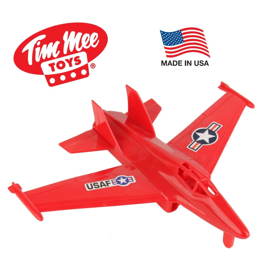 Era Tim Mee | Timmee Plastic Army Men Fighter Jet-Red 1:50 Scale Airplane-Made In Usa