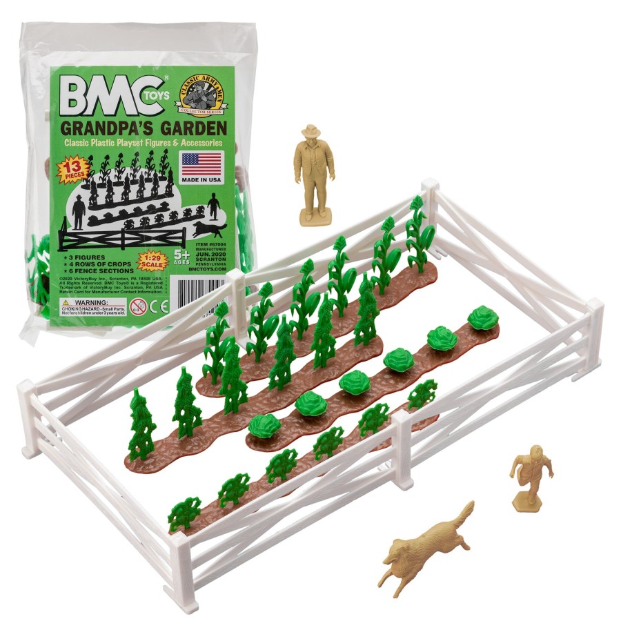 Era BMC Toys | Bmc Classic Marx Grandpa'S Garden-13Pc Plastic Farm Dog & Crops Playset