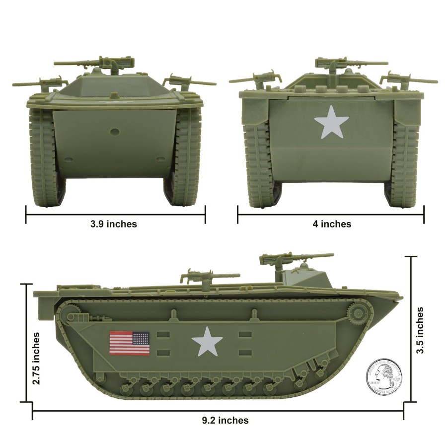 Era BMC Toys | Bmc Ww2 Usmc Amtrac Lvt-Od Green 1:32 Amphibious Vehicle For Plastic Army Men