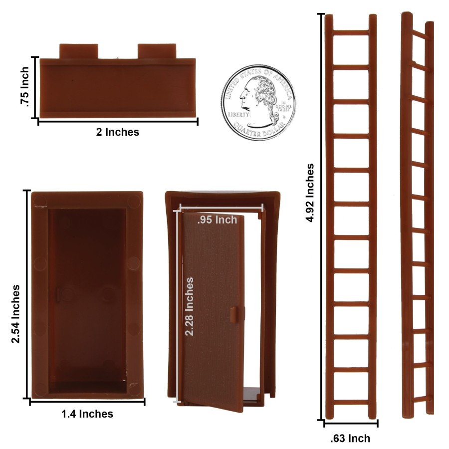 Era BMC Toys | Bmc Ww2 Bunker Doors-Brown Plastic Army Men Blockhouse Building Accessories