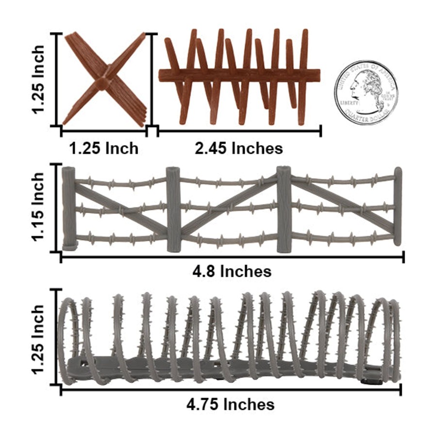 Era BMC Toys | Bmc Cts Concertina Barbed Wire Fence Barricade-18Pc Plastic Army Men Accessory