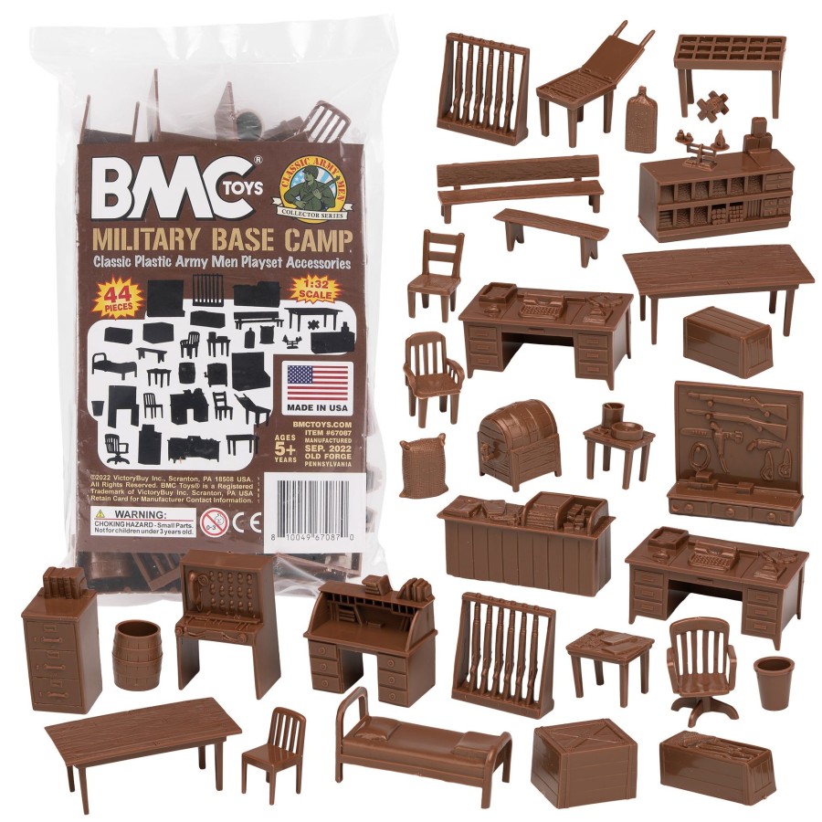 Era BMC Toys | Bmc Classic Marx Military Base Camp-Brown 44Pc Plastic Army Men Playset Accessories