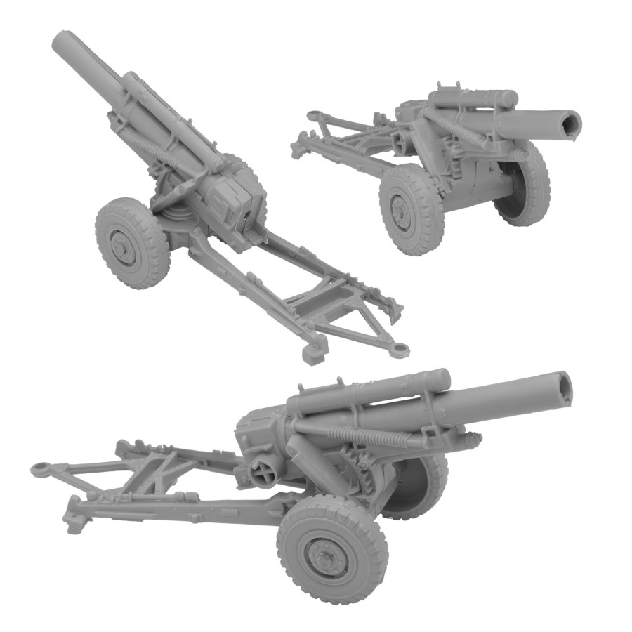 Era BMC Toys | Bmc Classic Marx Us Military Howitzers Gray 3Pc Plastic Army Men Field Artillery