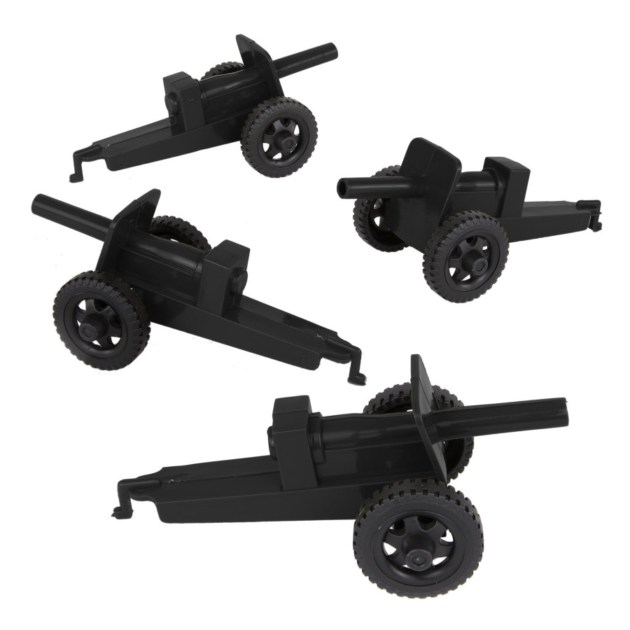 Era Tim Mee | Timmee M3 Artillery-Black 4Pc Plastic Army Men Cannon Playset-Made In Usa