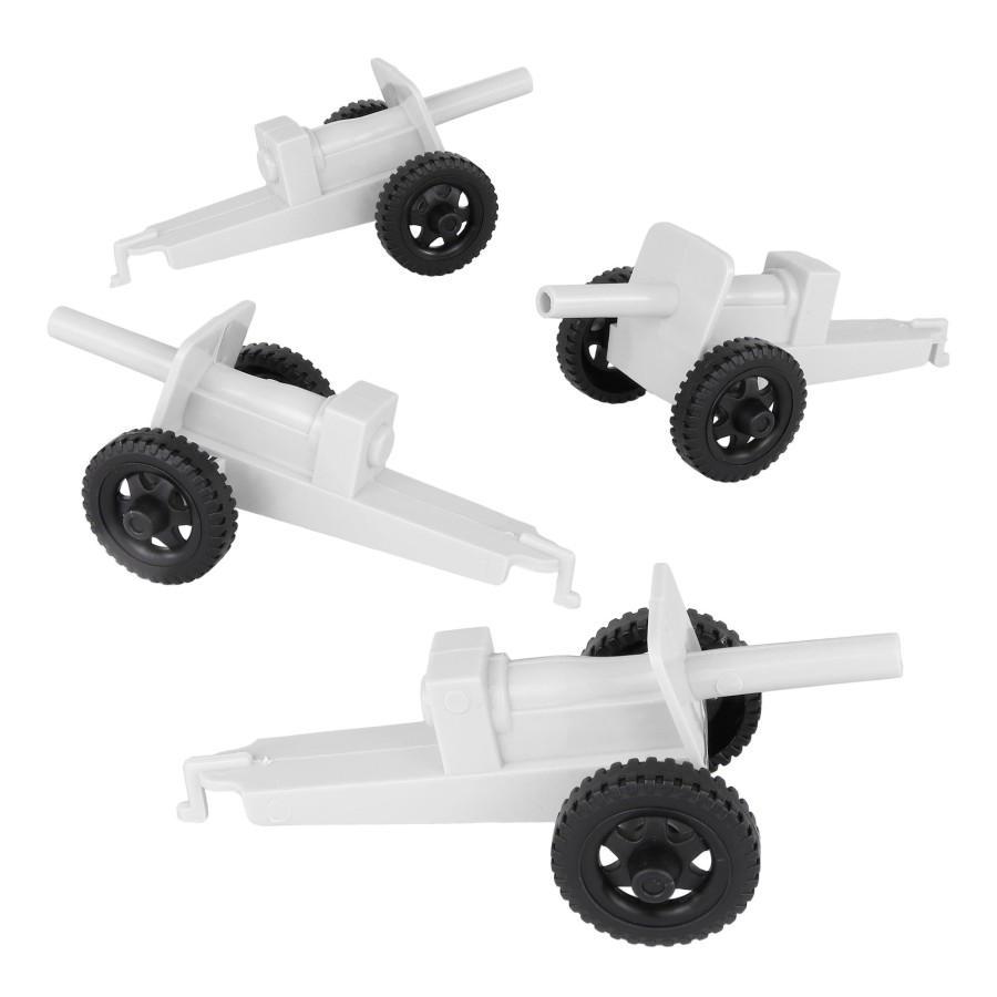 Era Tim Mee | Timmee M3 Artillery-White 4Pc Plastic Army Men Cannon Playset-Made In Usa